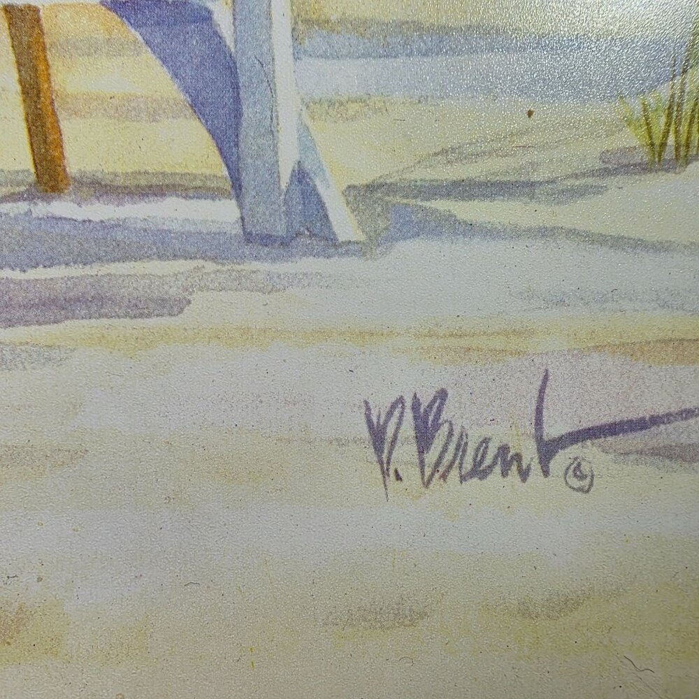 Set of two Placemats Beach Coast Vacation Shore Ocean nautical blue sky clouds - Picture 3 of 6